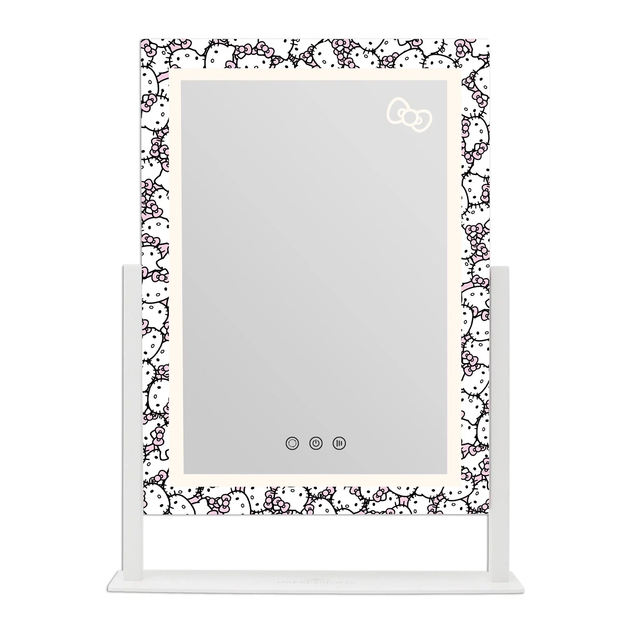 and 3X with Vanity Vanity Quality Degree Iron Frame Impressions Tone LED Mirror Swivel Mirror, Hello Lighted Lights Makeup (White) Mirror Tri and 360 with Cute Magnification, Kitty Touch