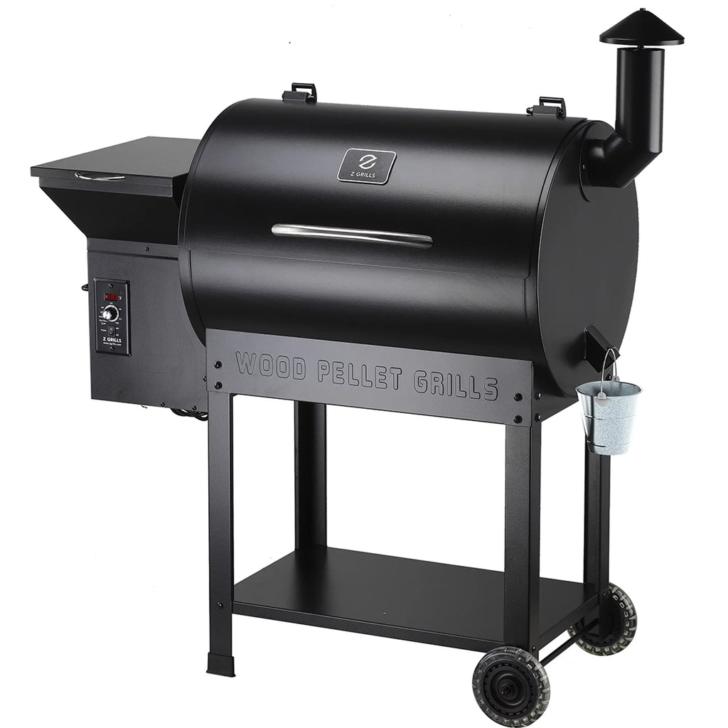 ZPG-7002B Pellet Z Wood Grill 8-in-1 GRILLS & Smoker BBQ 694 Black in. sq.