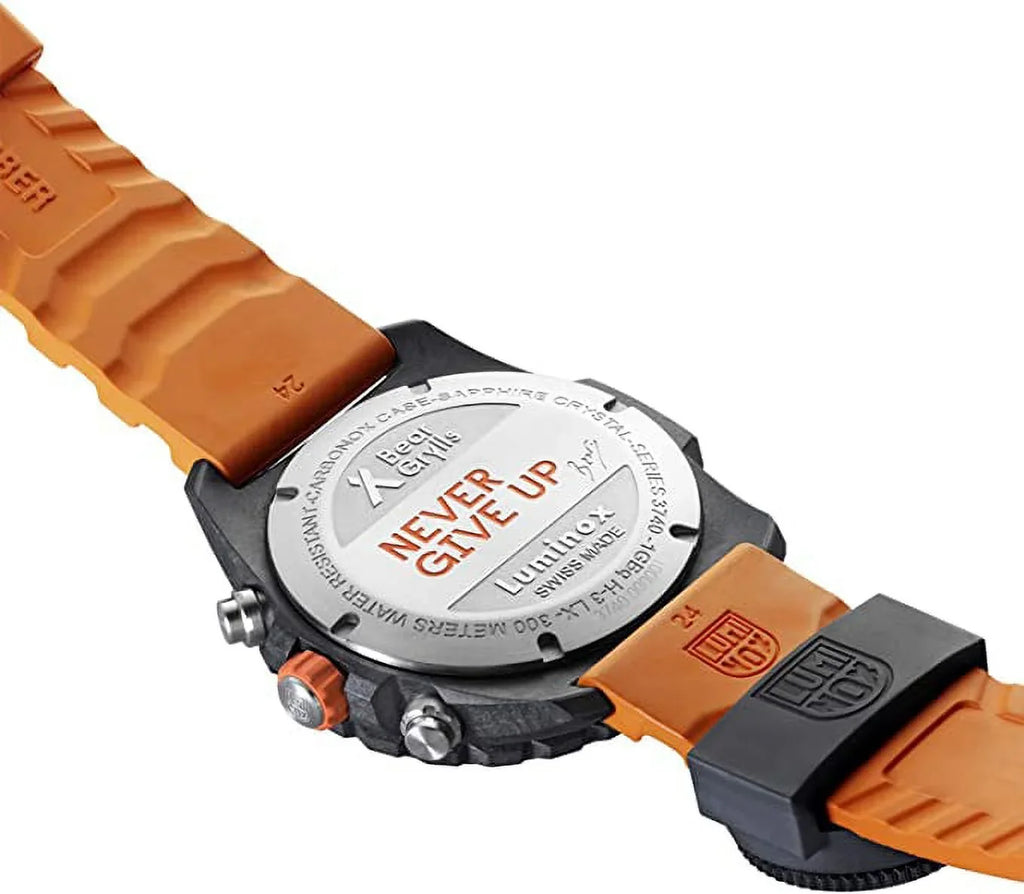 Stainless M Master 3749: Luminox Grylls Survival Series 45mm Bear - Swiss Black/Orange Watch Water Steel Mens Made Resistance 300