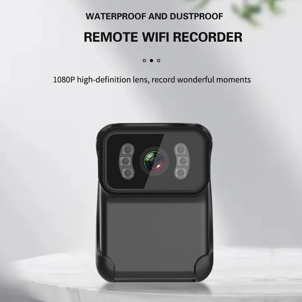 Built-in Night Vision, Wide Video 1080P Camera, Clip Action Backside Recording, Lens, Angle Battery, Video Waterproof, Loop Microphone, Andoer Camera, WiFi