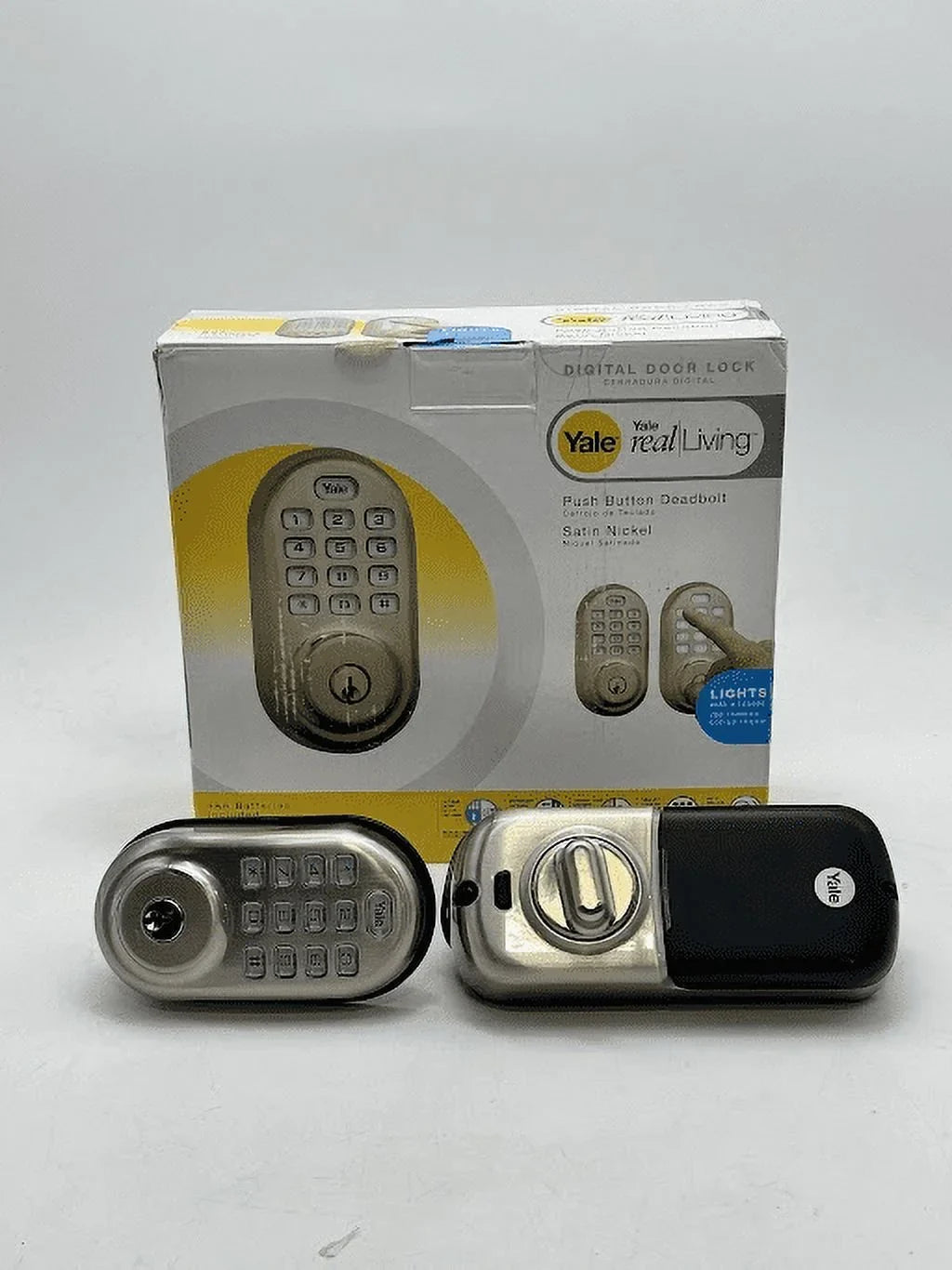 Open YRD216-NR-619 Lock Nickel - Assure Security Yale - Keypad Box Satin Lock Door