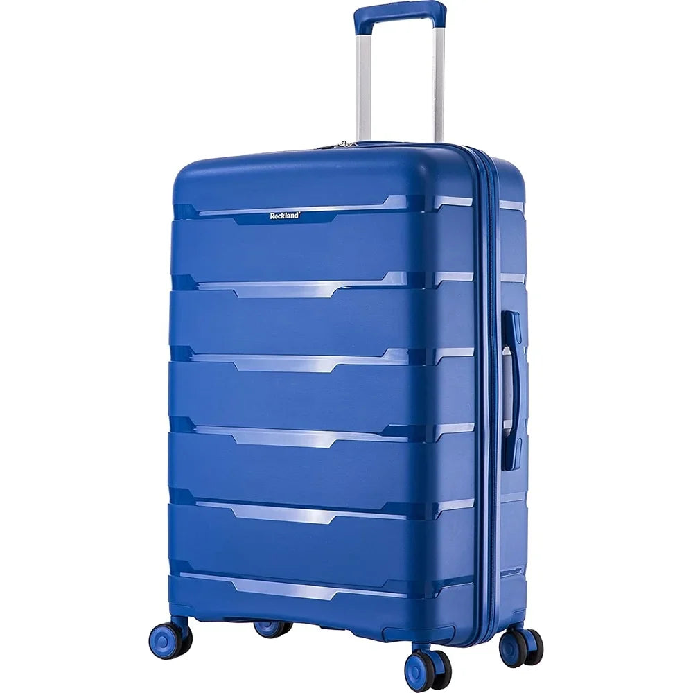 Luggage, 19", 27"- 23", Spinner Hardside Pasadena (Open Rockland Wheel Blue, Box)