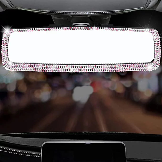 Car View Rear Rearview and Tee Women Car Decorations Glass, Accessories Car Mirror Interior Mirror, Bling with HD Bling Bling for