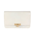 Chain Pre-Owned on Metallic Golden Gold Class Chanel Wallet Lizard