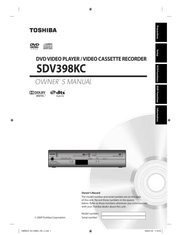 Toshiba New Player DVD/VCR SDV39K Combo