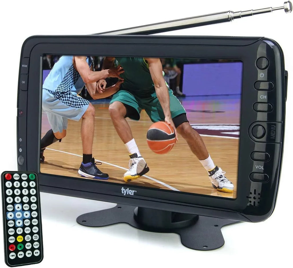 Control Stand Kids For Small Portable Battery Monitor Wireless Tyler Travel In Capability Built Powered Input, USB, Car Remote AC/DC, TV LCD Rechargeable HD-TV, 7" HDMI (Refurbished)