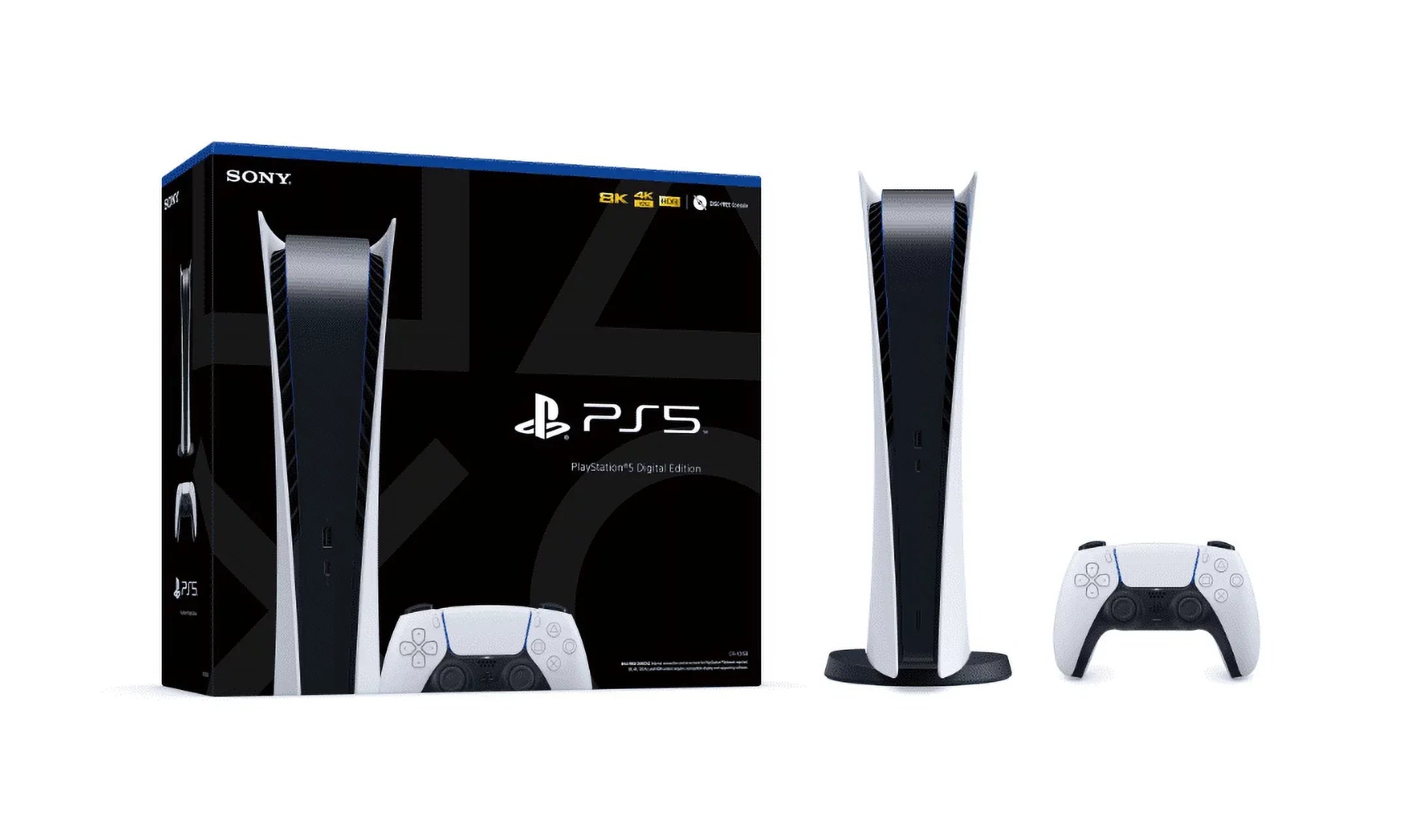 Wireless - With SSD Membership 5 3 - Month Controller 825GB with White Digital Digital All - Version, Plus PS Console PS5 PlayStation