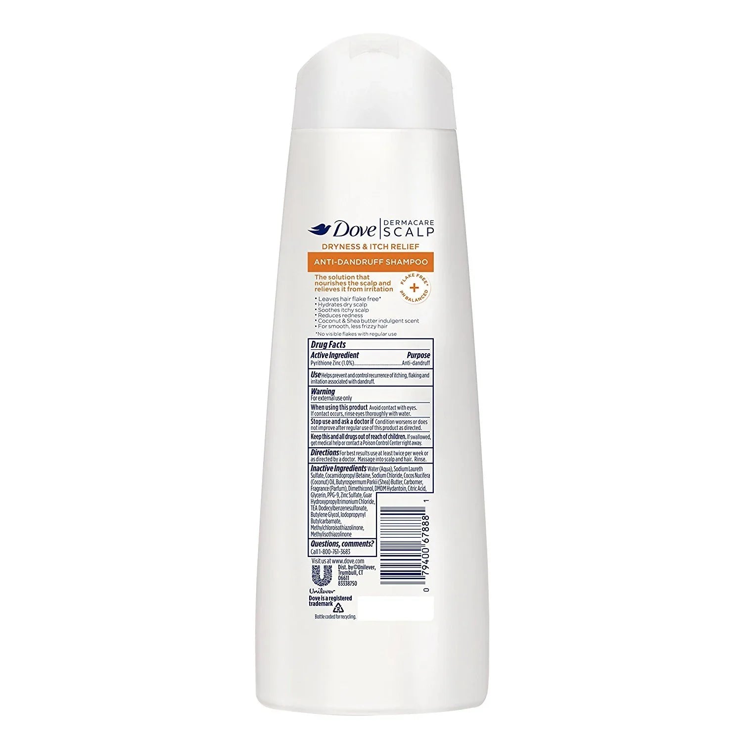 12 Itch 2) Scalp (Pack Dove Of Fl Dermacare & Relief - Shampoo Dryness Anti-Dandruff - - Oz