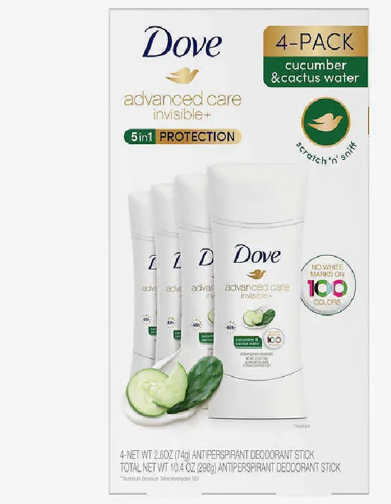 Dove Oz. - of invisible - 2.6 each, in Pack water - Advanced Cucumber & Protection. care 5 4 Oz. 1 10.4 Cactus Total