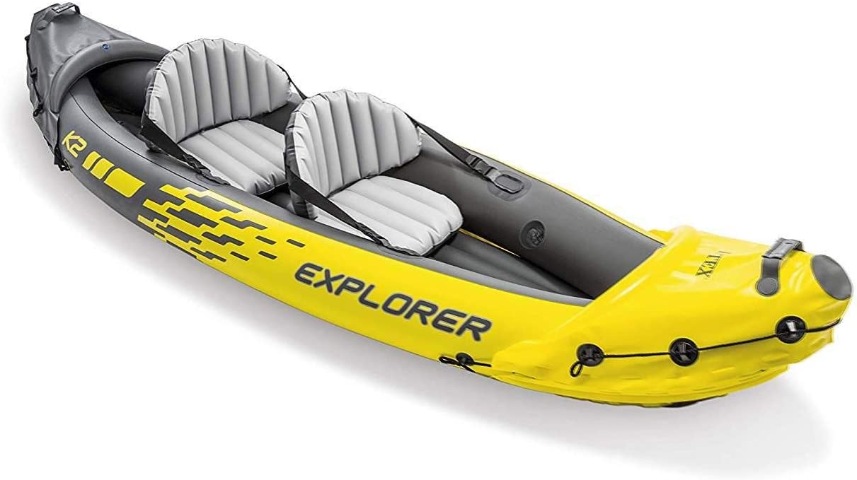 â?Adjustable Pump Aluminum 68307EP with â?400lb Seats Deluxe K2 Kayak High-Output PVC 86in â?SuperStrong Set: and Backrest Includes Inflatable Explorer Weight Capacity Oars â?2-Person YUNWEN