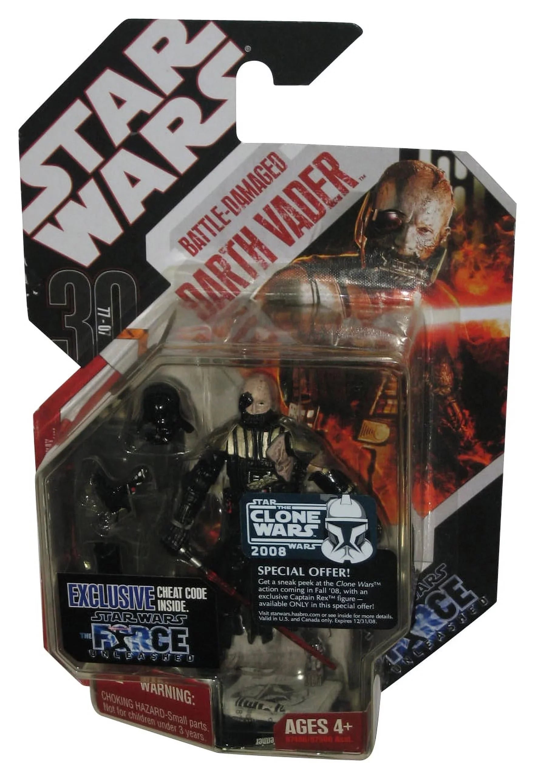 Wars Vader Star Figure Force (2007) Anniversary Unleashed 30th Darth Battle-Damaged