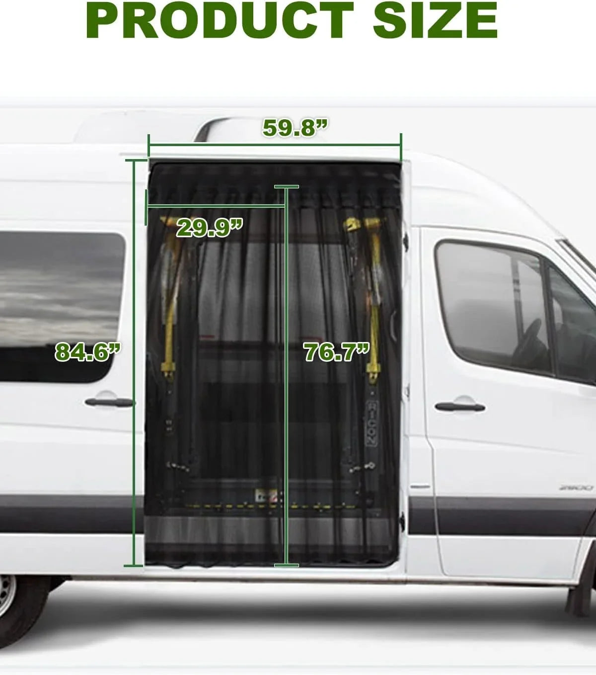 Transit, Side ELITEWILL Suitable Ford Sliding High Vehicles Van Door for Screen and Promaster, (Magnetic and Sprinter Bug Mid Other Benz Roof, Suction) Camping Mercedes