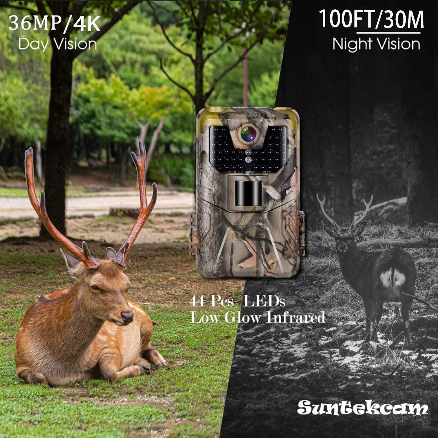 Camera APP Monitoring Traps Camera Vision Camera HD Outdoor Trail Game Photo Control WiFi Wildlife Night Scouting SuntekCam Wildlife Waterproof for 36MP/4K