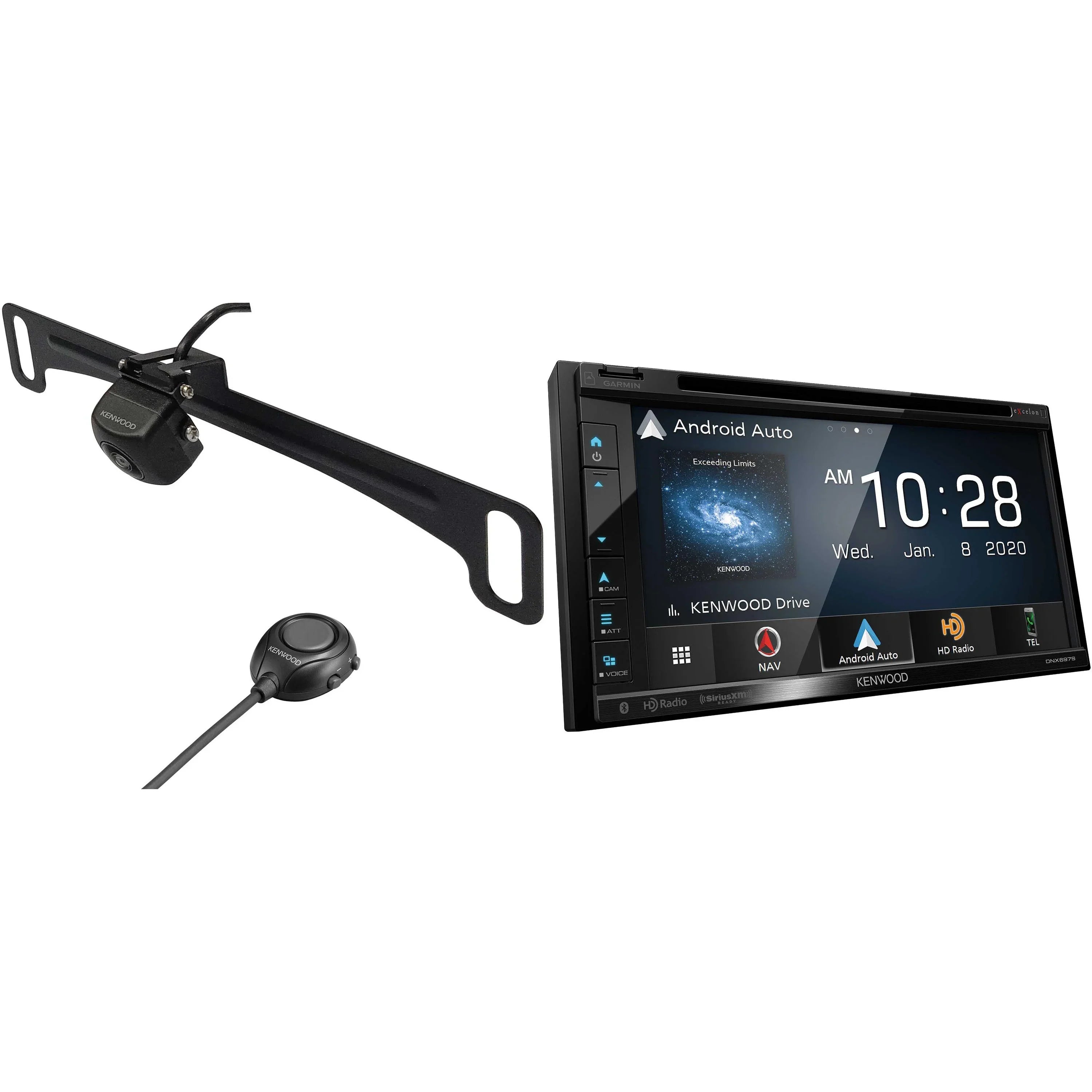 Receiver with with View DNX697S Rear Multi-Angle Mounting Camera License Plate Kenwood Navigation CMOS-320LP