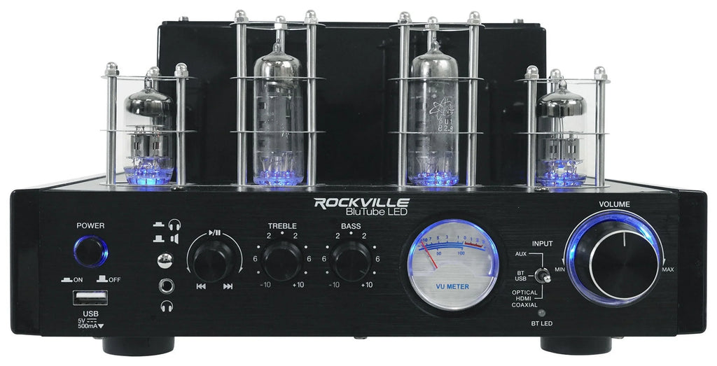 Ceiling Receiver+(8) LED Tube Theater Speakers Rockville Amp/Home 6.5" White