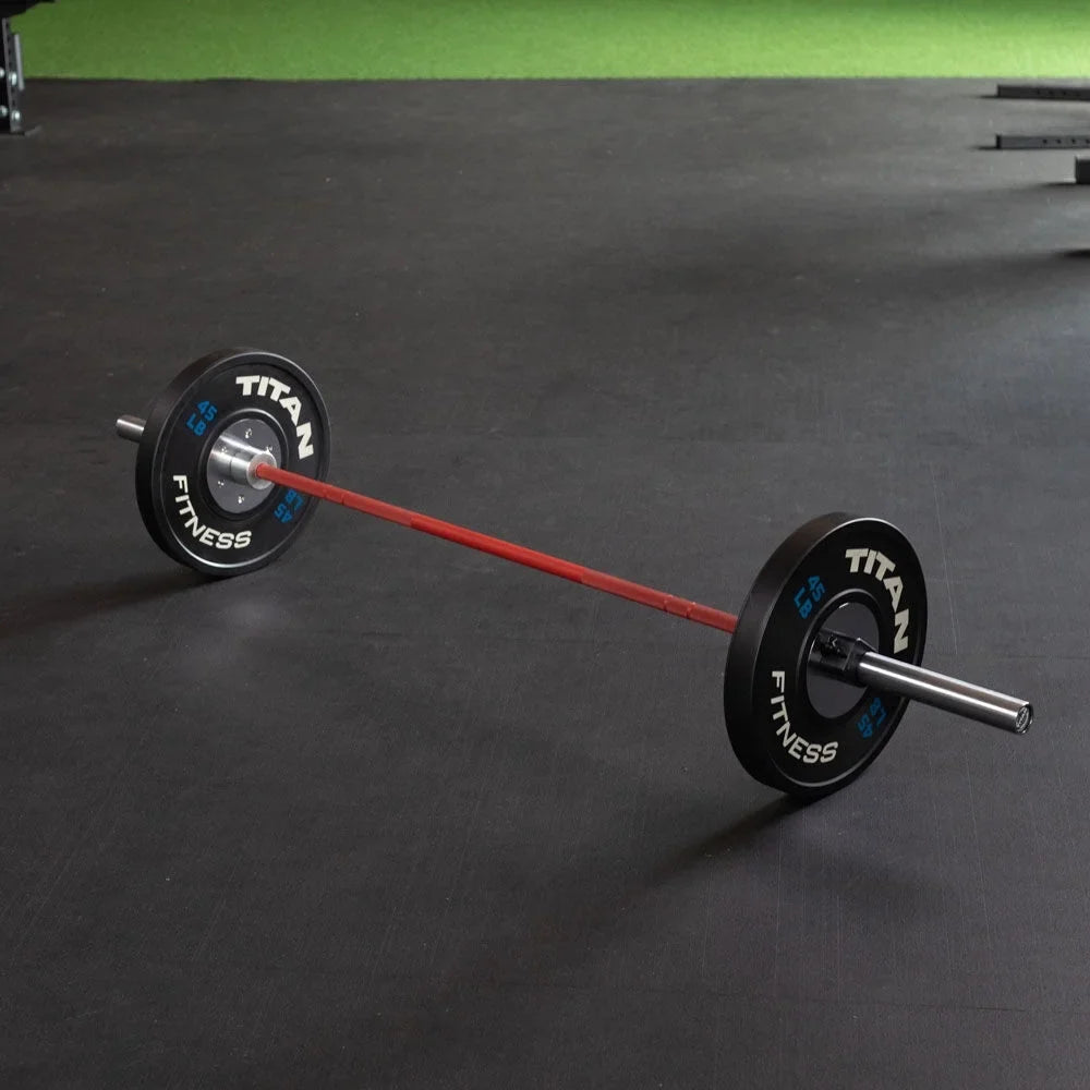 1,500 Bar, Series KG Fitness Barbell Cerakote Barbell, LB, Rated 28.5MM Titan 20 USA Multipurpose TITAN Power Red and Lifting Weightlifting Made Olympic