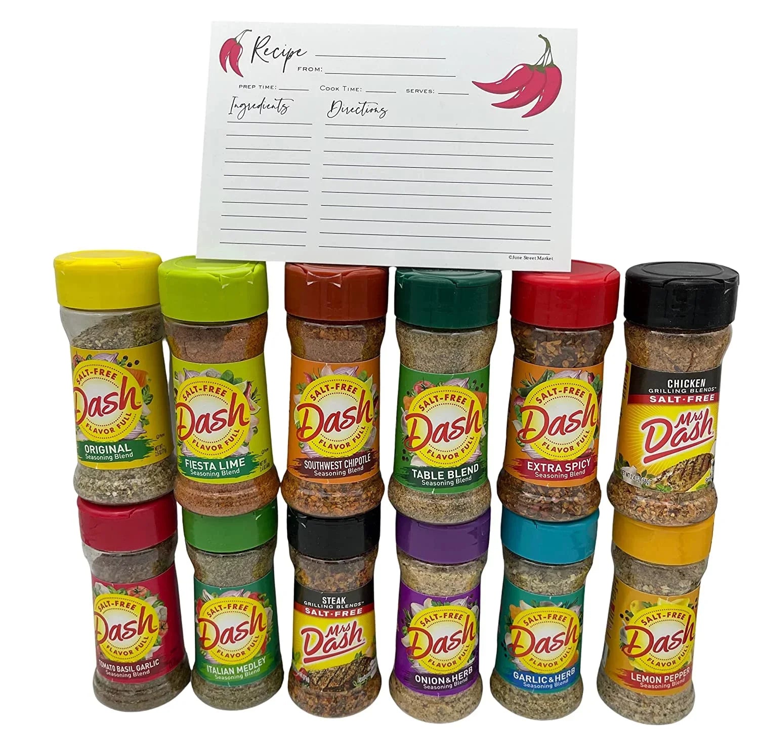 Set Dash Card Blend Mrs. with Market June Total) Seasonings Blank Variety New Street Starter 12 - Flavors oz (28.8 Salt Recipe No