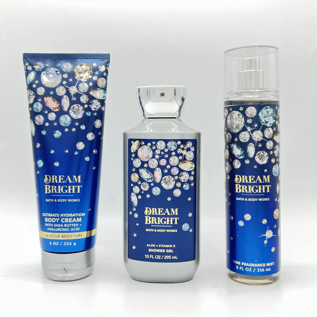 Fragrance Cream, Works Body Mist 10oz 8oz Fine 3-Piece Bath and Shower Bright Bundle Gel Dream 8oz & Body