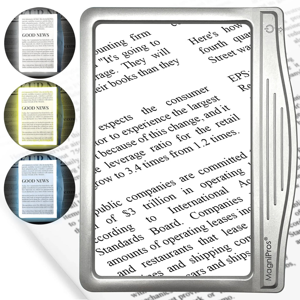 Aging Print, Eye Anti-Glare Lens Reading 5X for Small Vision Eyes, to LED Magnifier Page & Seniors Strain-Perfect Large Reduce & MagniPros Low for