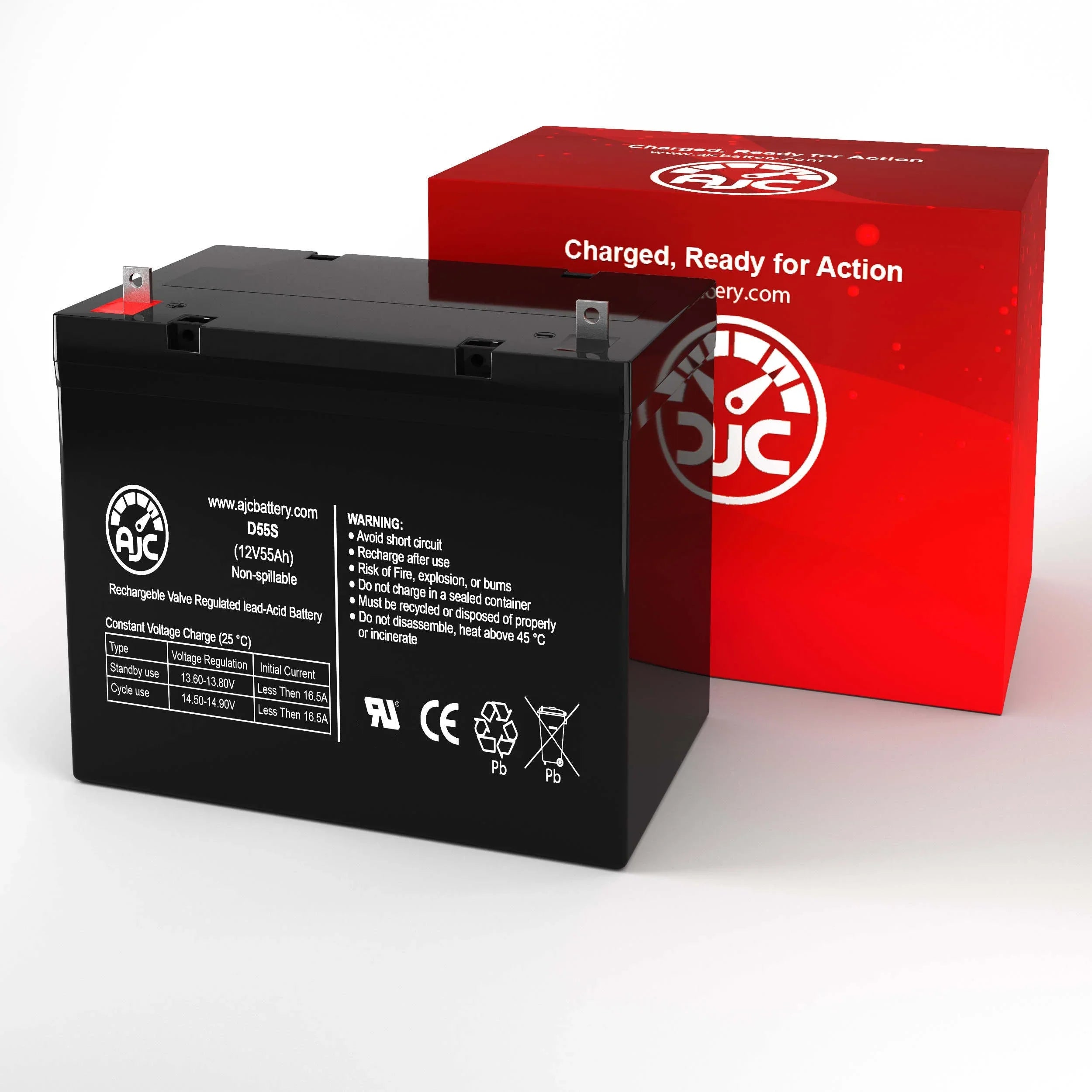 Mobility 12V Replacement an Brand Drive Battery - Is 55Ah Mid-Wheel PC1451M AJC Scooter This Dalton Tacahe