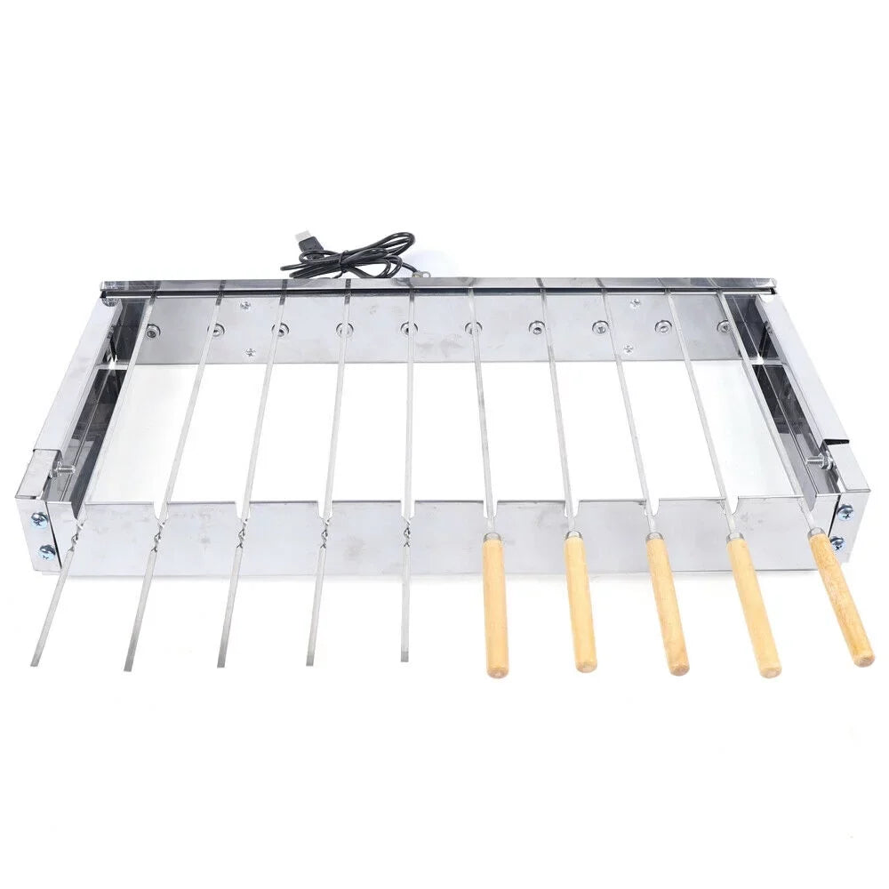 Grill BBQ Rolling Electric Steel Camping for Stainless Automatic Cooking Grill
