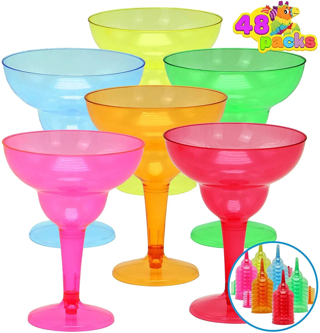 48 Decorations,12 Supplies Party Decoration Theme Fiesta Taco Mexican Party Cinco Party JOYIN Cups oz Margarita for Cinco Fun,Plastic Plastic Pcs Glasses De Glasses Margarita Mayo De Mayo