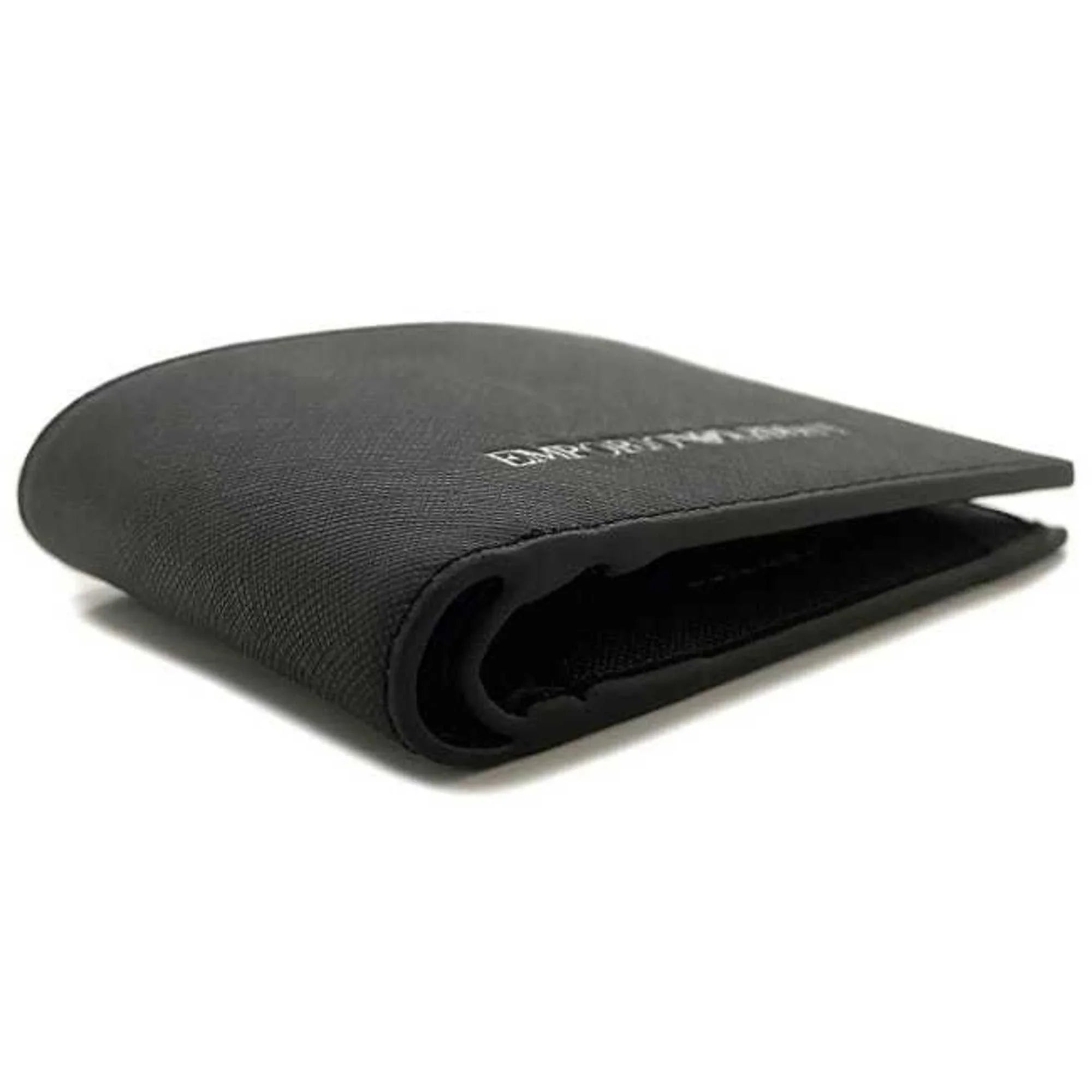 black Y4R165 Pre-Owned (Like folio New) Emporio white EMPORIO ARMANI Armani wallet men's leather