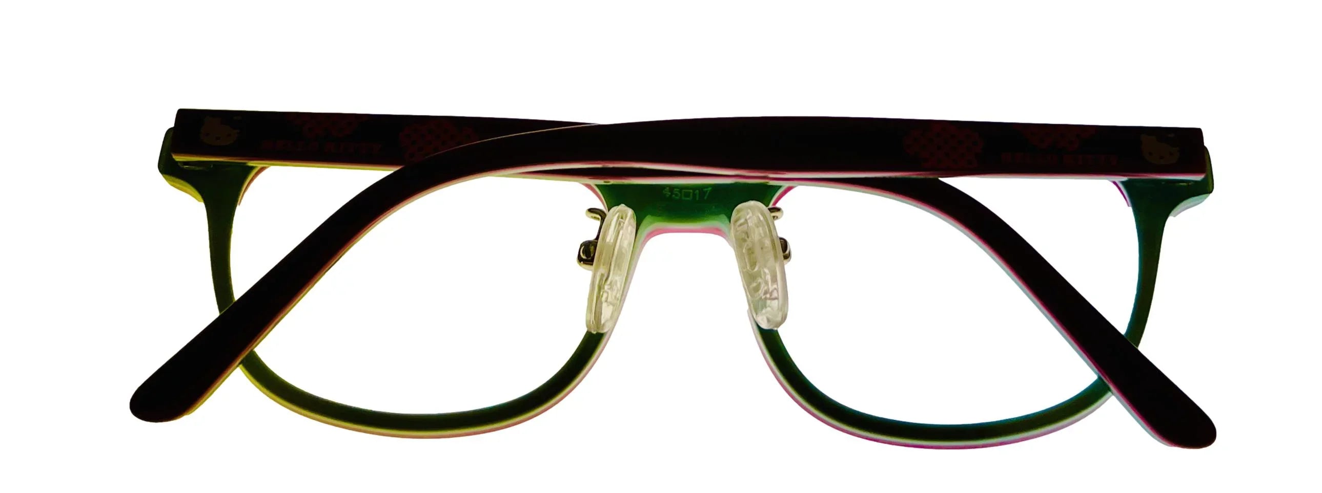 Kitty Plastic Soft 285 Frame Red Girls Rectangle Hello Eyewear 45mm