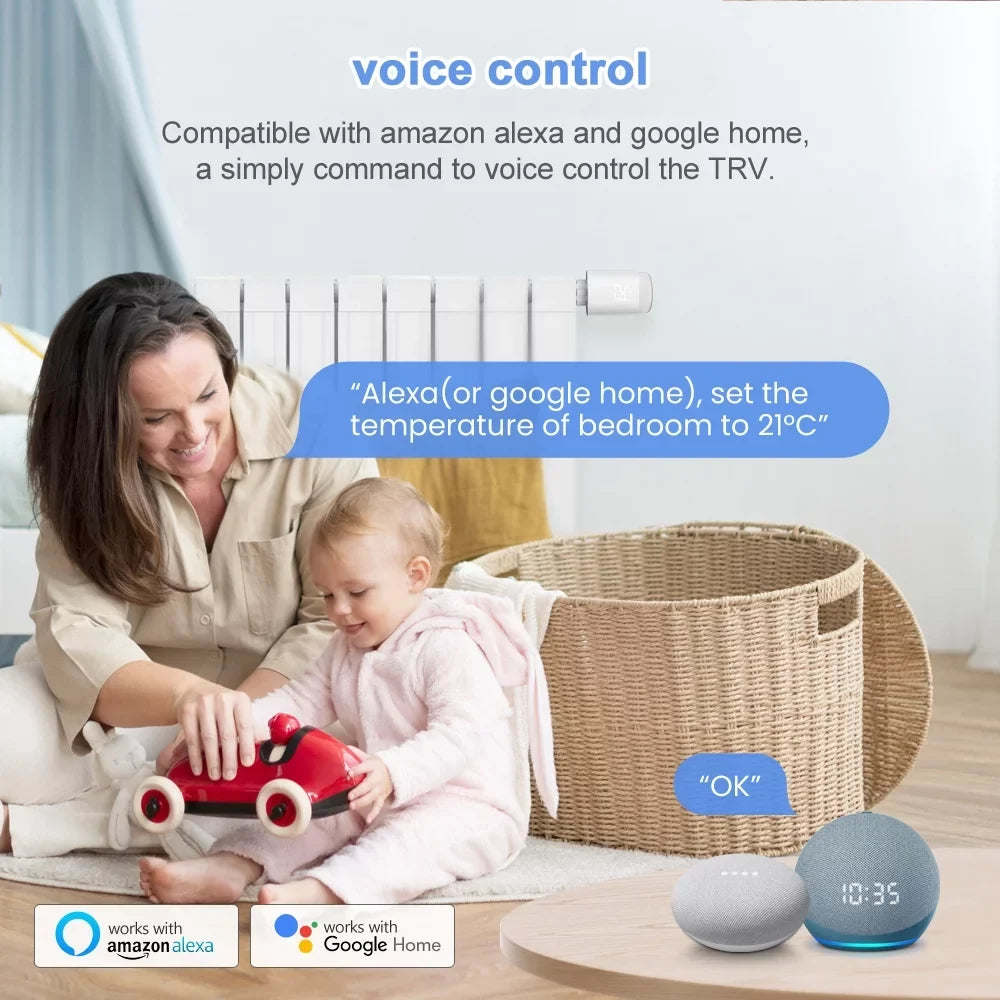 Valves Radiator Control Thermostat Compatible Home App Heating Wireless Home Radiator with Tomshoo Thermostat Intelligent Mobilephone Thermostatic Temperature Controller