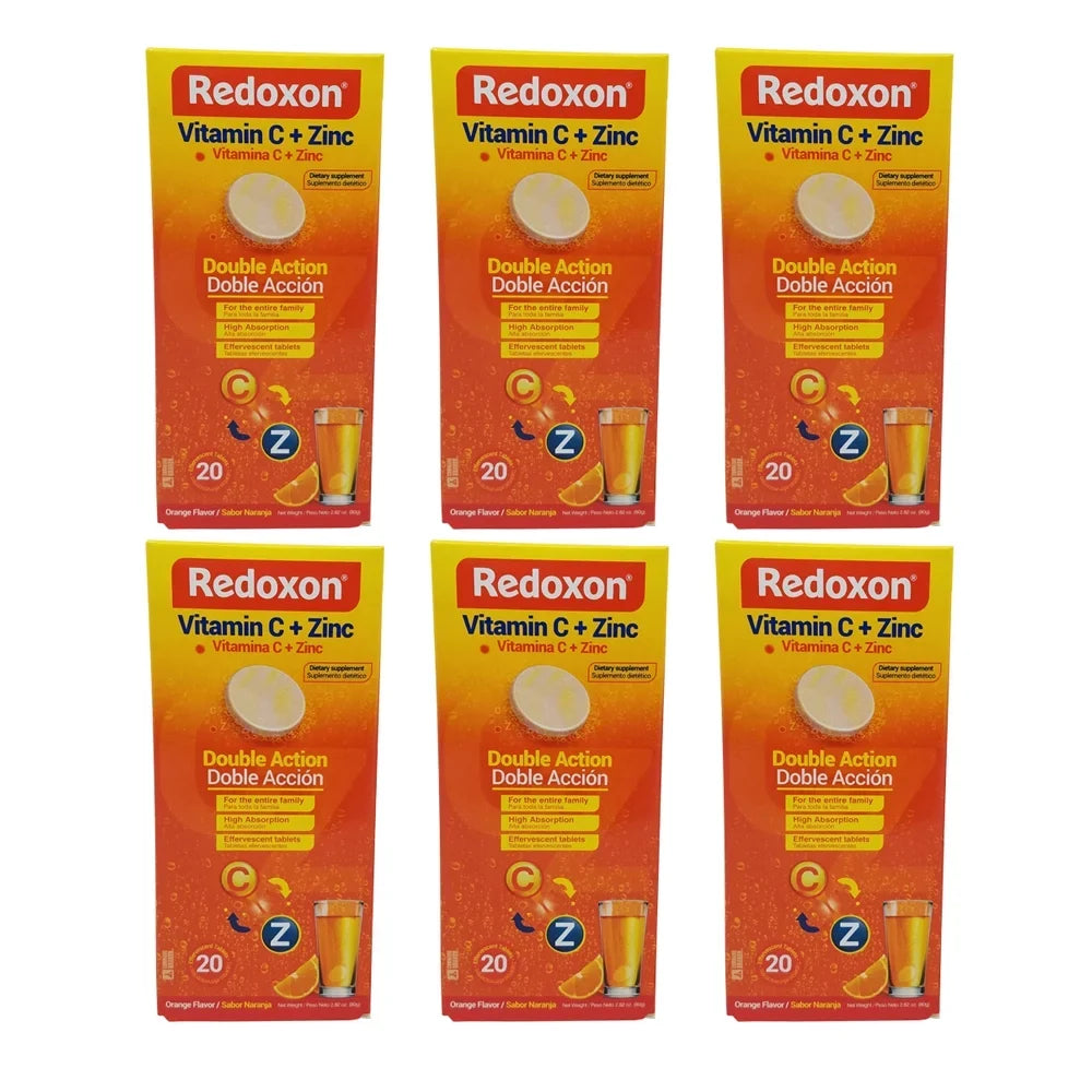 Dietary Redoxon of Tablets. 2.82 6 C with Vitamin oz. Supplement. Pack Zinc. 20