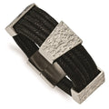 Fancy Cord Polished Multi-strand Textured and in 8 Steel Bracelet Stainless mm