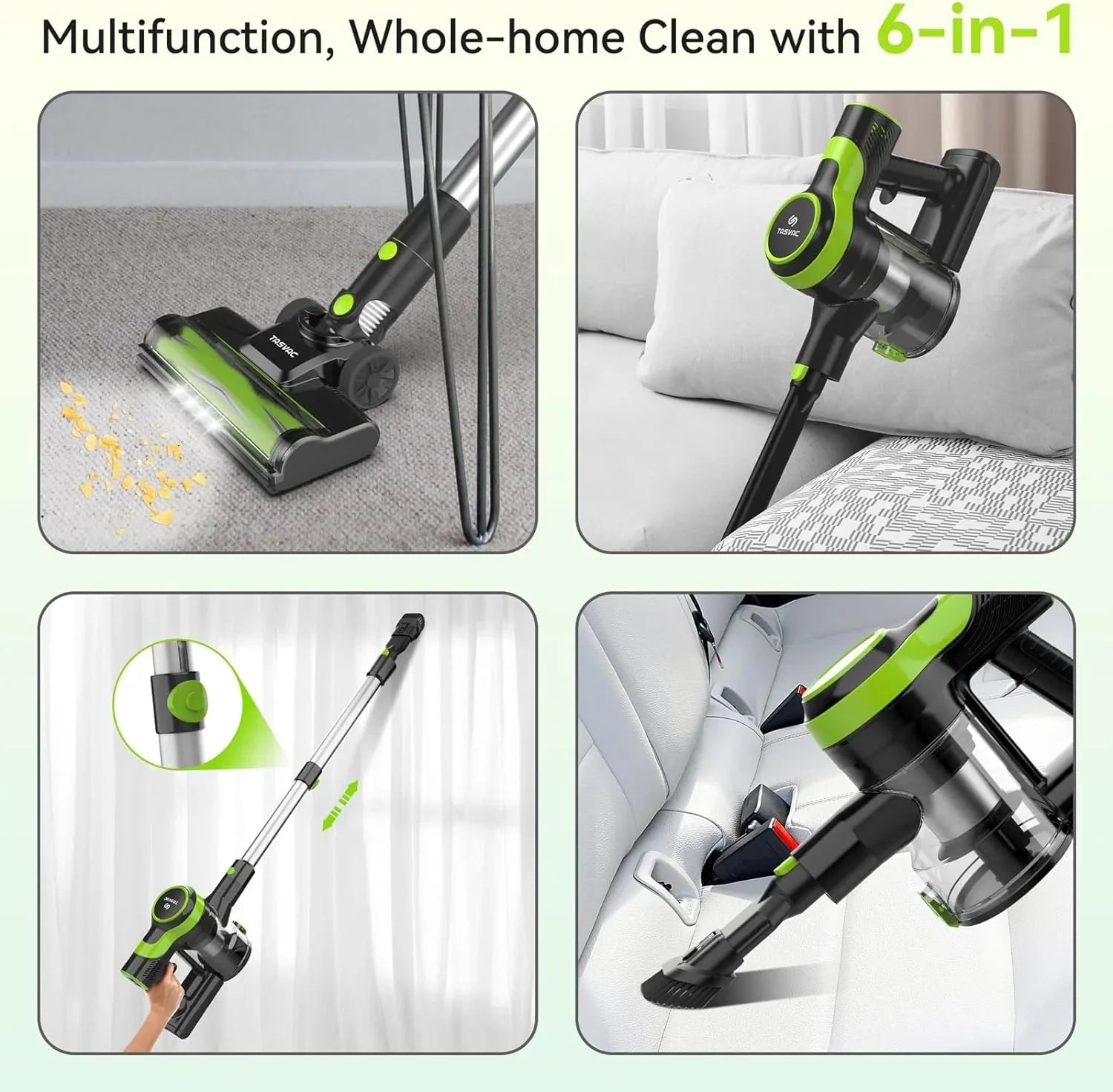 2200m-A-h Home Stick to Vacuum Carpet Vacuum for Pet Floor 6-in-1 Rechargeable and Cleaner, Vacuum, Up Powerful Hair Mins, Cleaner Vacuum Vacuum Cordless 28KPa Battery 45 Lightweight Cordless