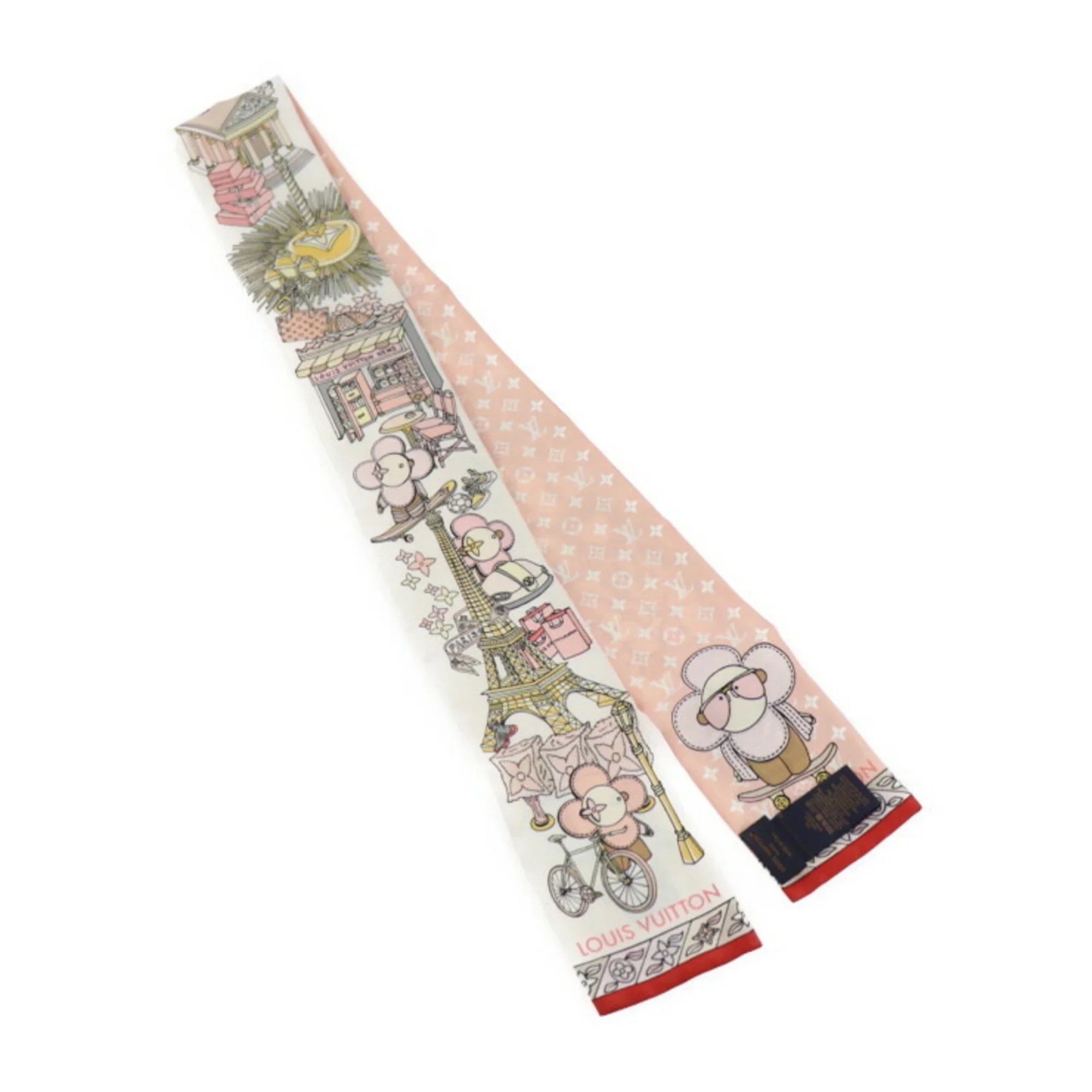 Seek Ribbon M77780 (Like Silk Vivienne Monogram Pre-Owned Rose Scarf Vuitton and VUITTON Bandeau Multicolor LOUIS New) Hide