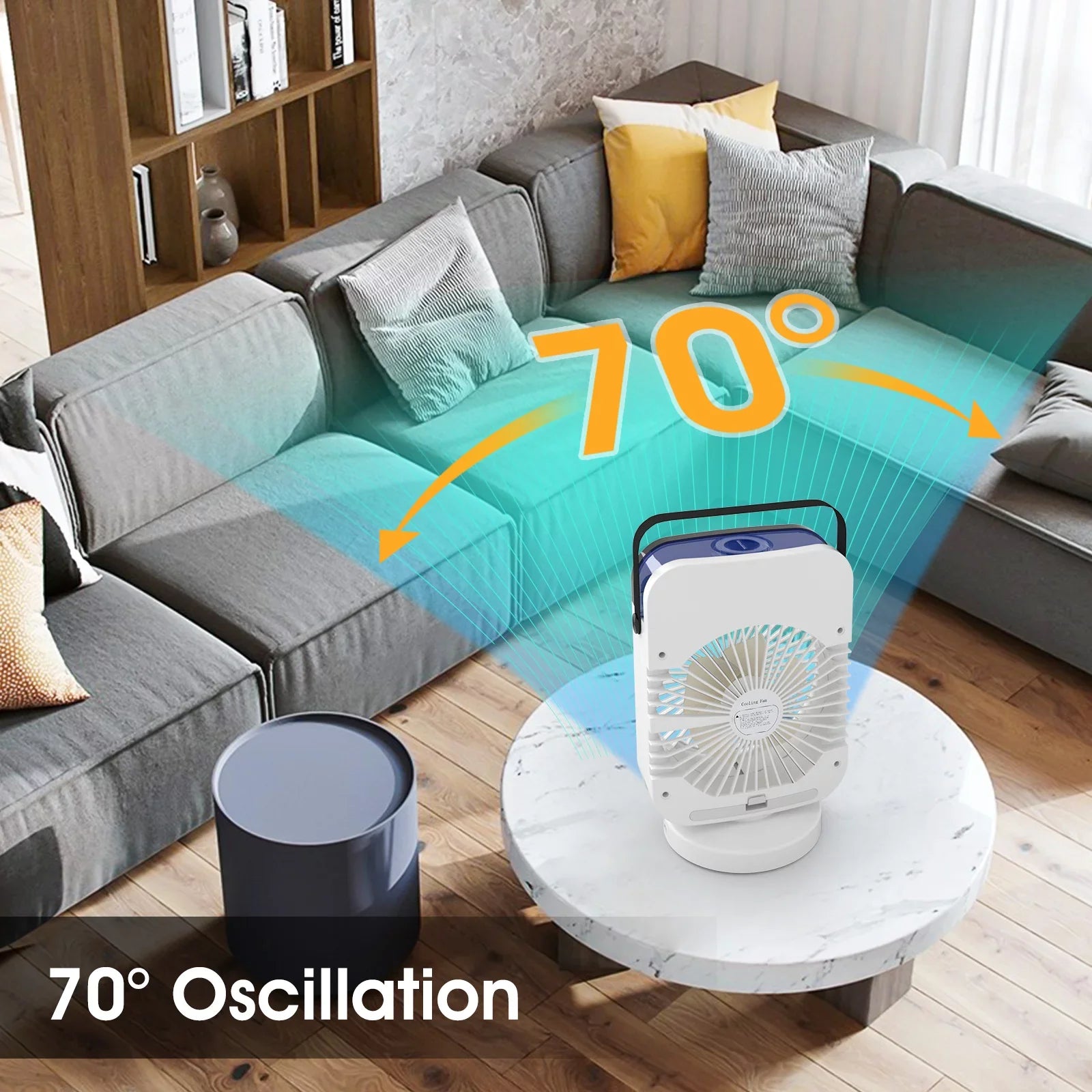 Small Camping Office Desktop Light Evaporative Portable Cooling With Led With Personal 4 For Speeds,Oscillation/Humidifier/Timing Fan Air Conditioner,Mini Function, Room Cooler Air