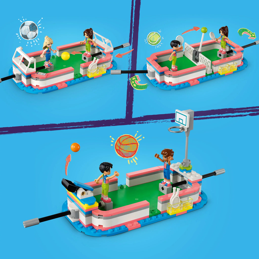 and and Gift Games, Football, and Girls A 41744 Set Friends Sports Fun Sports Play Boys LEGO for and Building up, Includes Who Love Pretend Center for Toy Basketball 8 Tennis Kids Ages