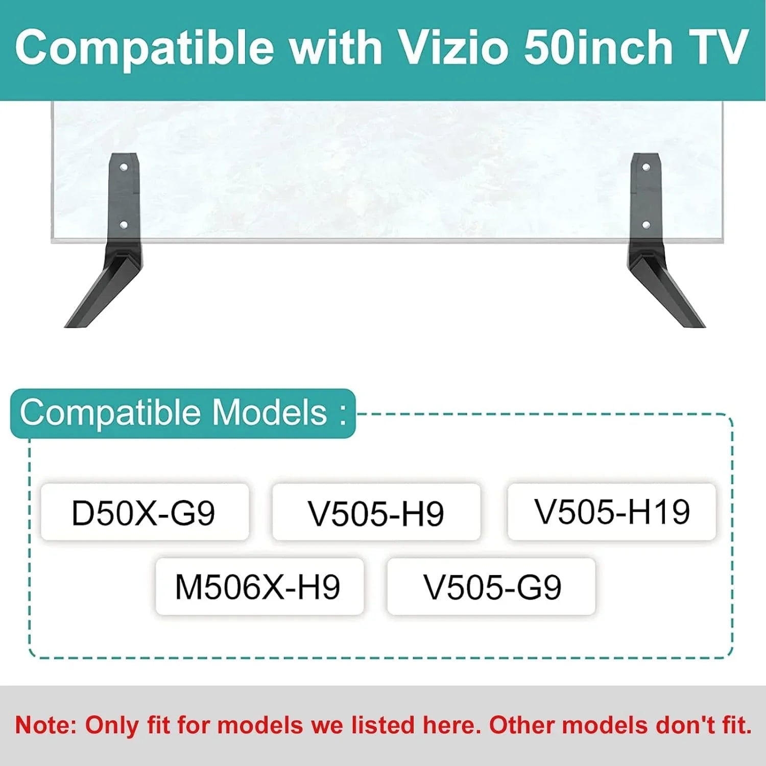 Vizio Legs, M506X-H9 50 Vizio D50X-G9 V505-G9, Base V505-H9 TV Smart TV, Base for Vizio V505-H19 for Stand for inch