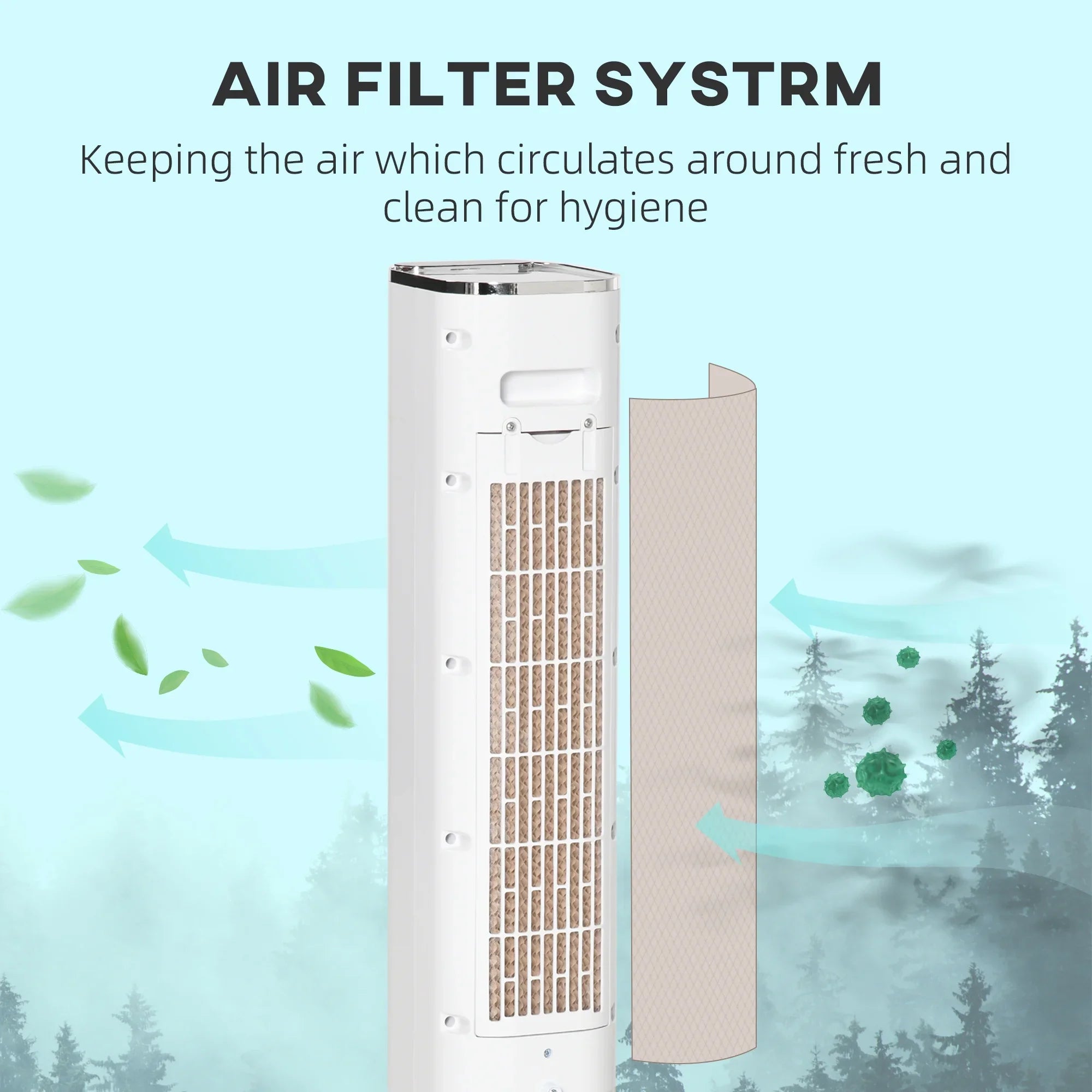 with Tank, 3-In-1 and Air Remote, Cooler, 1.6 Evaporative Gal White Portable Oscillating, Cooling 42" Ice Timer, HOMCOM LED Humidifier Water Display, Fan