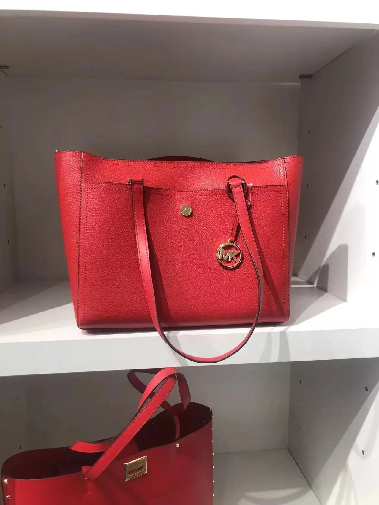 Bag 3-In-1 Tote In Leather Large Pebbled Multi Maisie 35T1G5Mt7T Kors Flame Michael