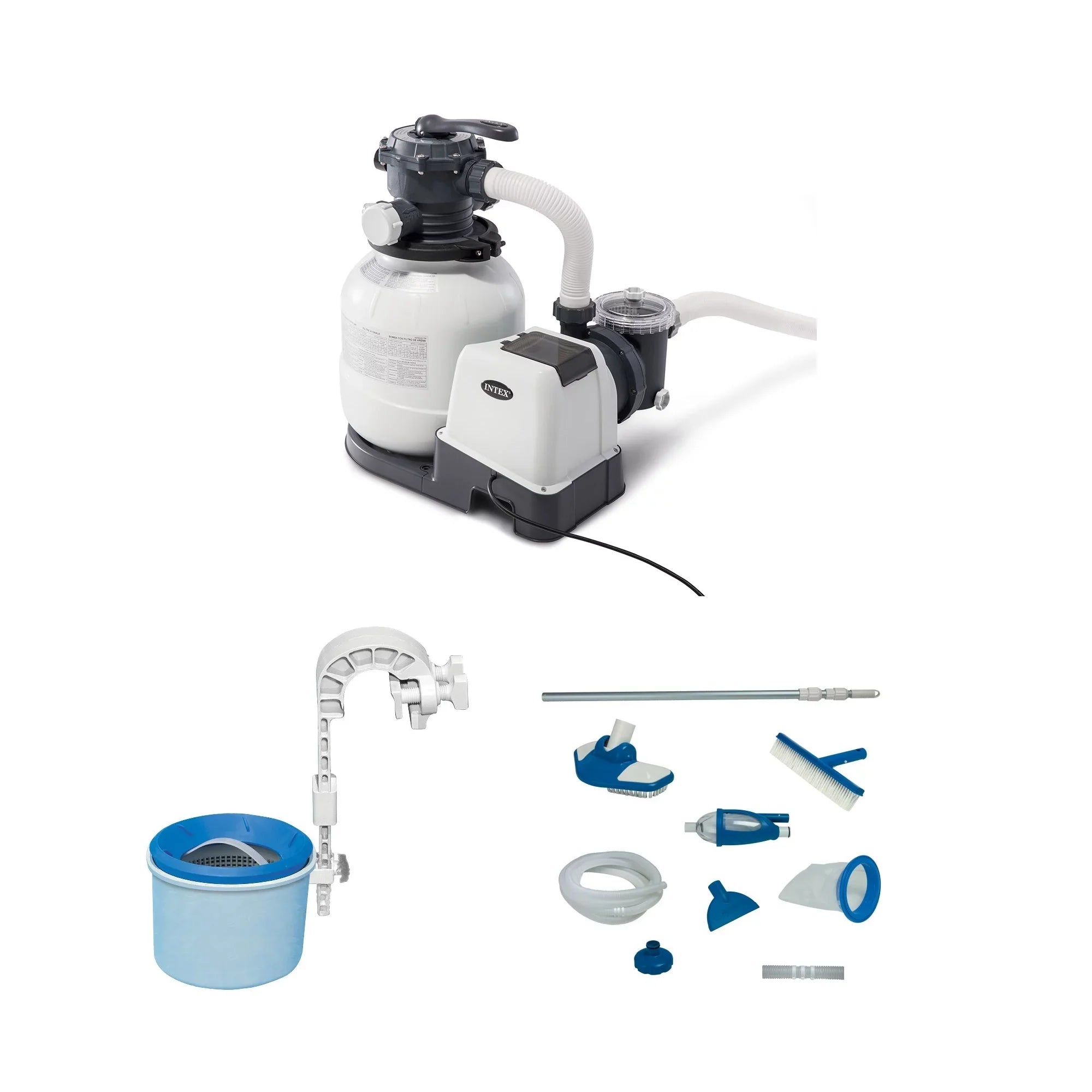Skimmer & Filter Sand Maintenance Intex GPH Pool 2100 Kit, Deluxe Pump, Pool