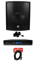 2-Channel Subwoofer Pro PA Rockville 18" DJ Sub+5000w SBG1188 Amplifier+Cable