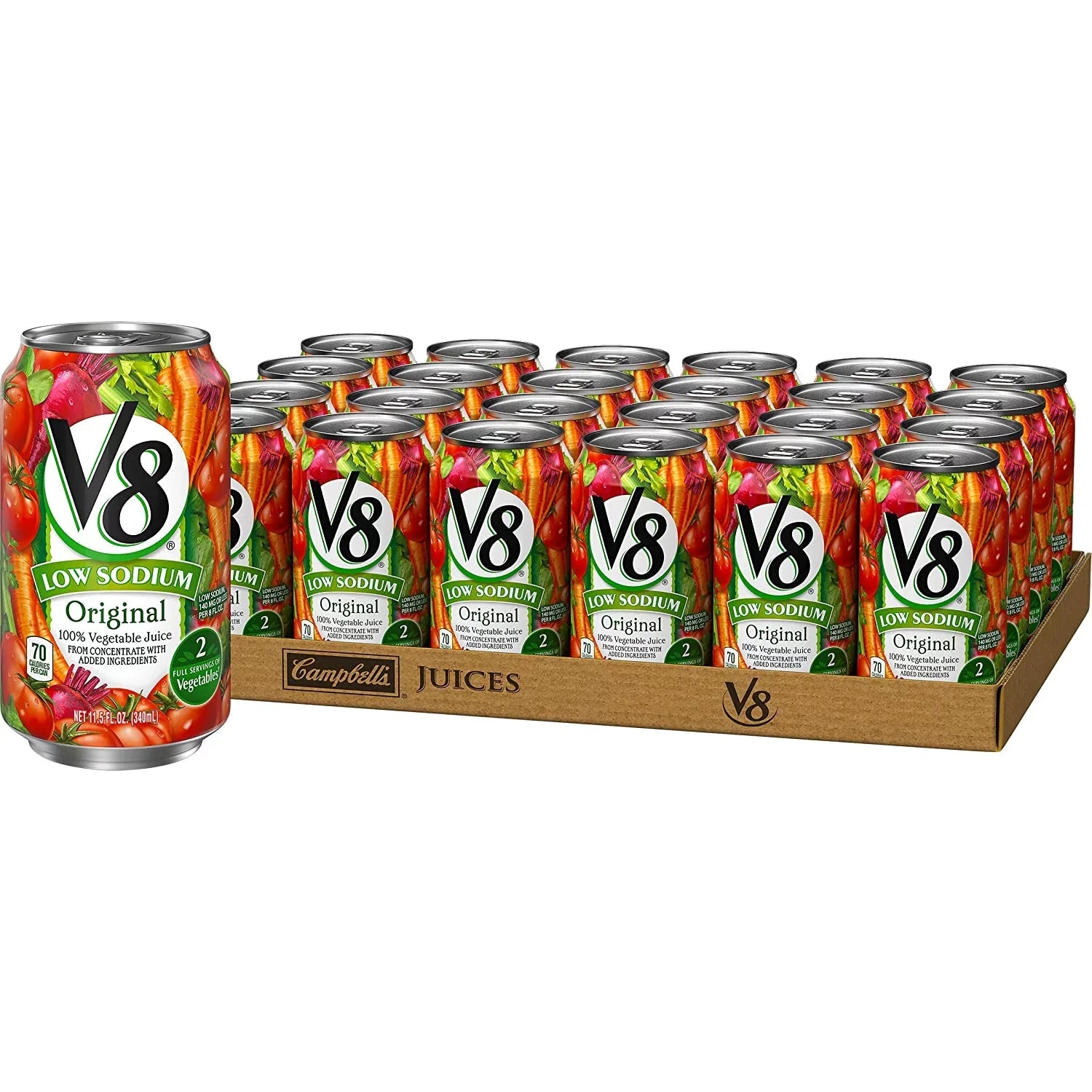 V8 Oz. 24) Original 11.5 Juice, Of Low (Pack 100% Sodium Vegetable Can