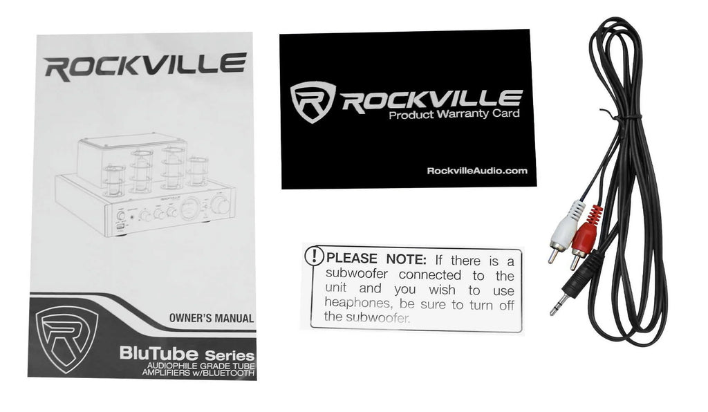Ceiling Receiver+(8) LED Tube Theater Speakers Rockville Amp/Home 6.5" White