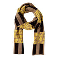 Scarf Yellow and Print Striped FF FXS124 Fendi Brown Knitted Wool