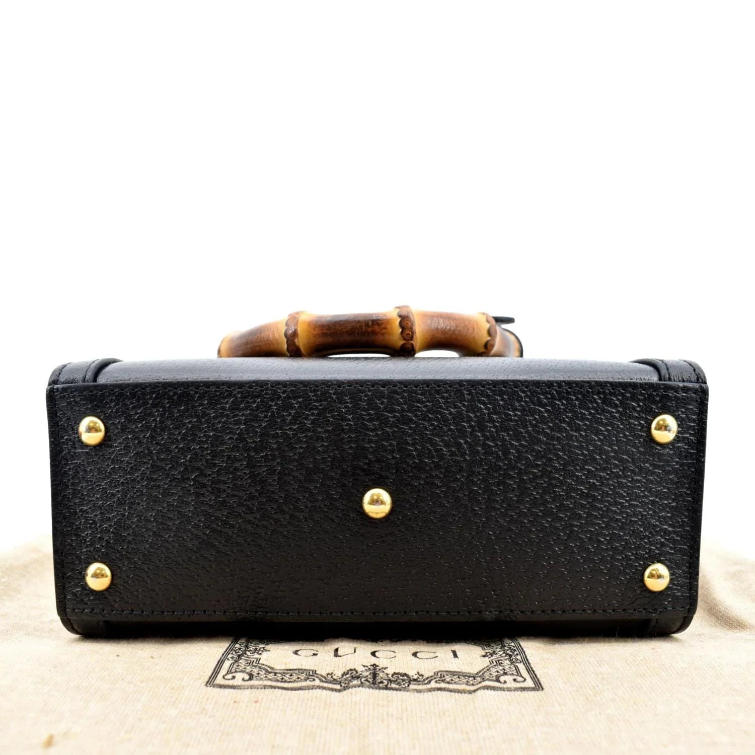 Mini 702732 GUCCI Bamboo Diana Pre-owned Tote Black Leather Bag
