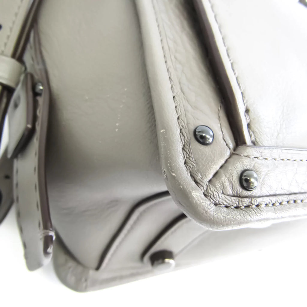 Shoulder (Good) Gray Coach Handbag Leather Bag Womens Pre-Owned