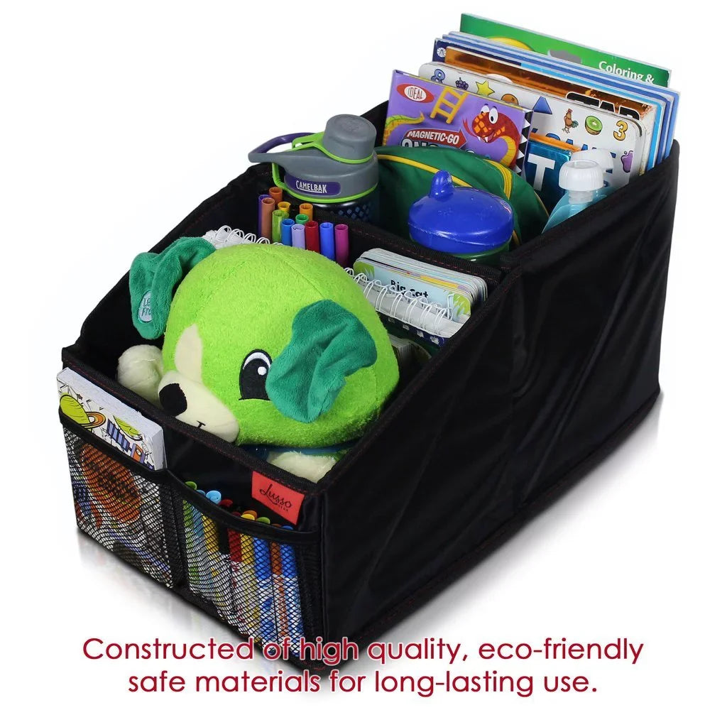 Gear Books, Great More Games Magazines, with Black Seat Featuring Organizer Adults, for Storage Documents, Front/Backseat 8 Stitching Lusso Kids Toys, Car Maps, Compartments Tissues, for and