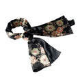 Black comfy Patterns Floral Elegant Exquisitely Flowers Blancho Silk Scarf/Wrap/Shawl(Small)