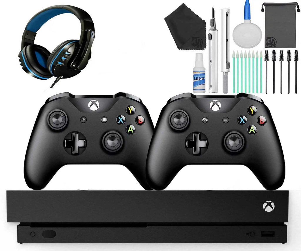 One Headset Console Controller 2 X 1TB Black Gaming Xbox Cleaning Microsoft with Kit
