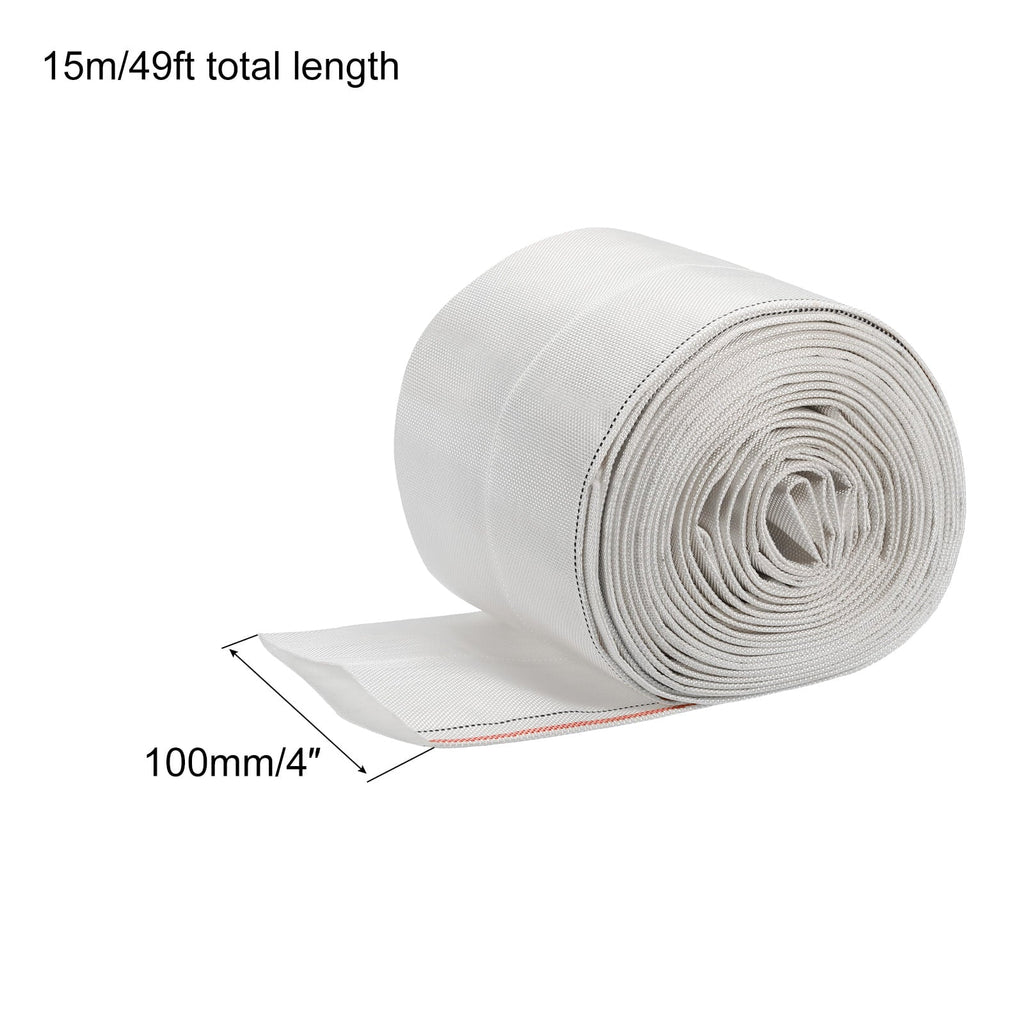 Hose Pool Lay Backwash 49ft 4" PVC for ID Discharge Flat Swimming Hose Reinforced Lightweight