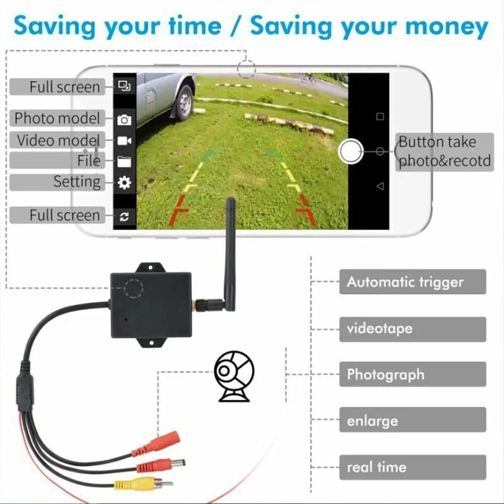 Car Wireless Reversing Stable Easy View Camera Rear Signal, - AV Wifi 50m - Module Camera for to Ideal Transmitter Range